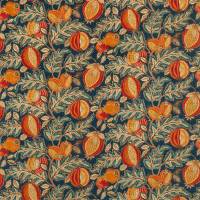 Cantaloupe Fabric - Tumeric / Indigo