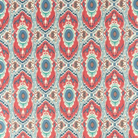 Sanderson Caspian Prints and Embroideries Niyali Fabric - Annato / Midnight - DCEF226647