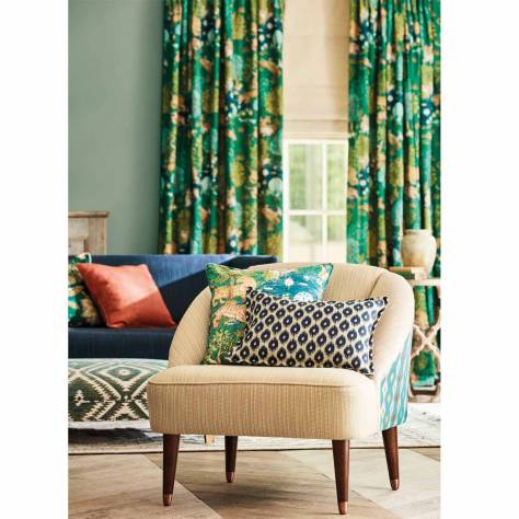 Sanderson Caspian Prints and Embroideries Pamir Garden Fabric - Teal - DCEF226651 - Image 2