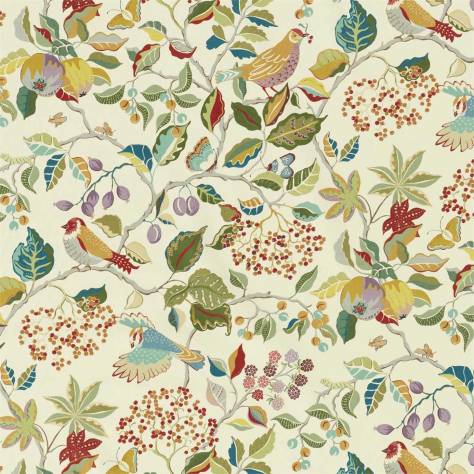 Sanderson A Celebration of the National Trust Birds and Berries Fabric - Rowan Berry - DNTF226729