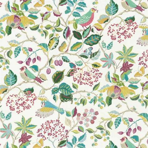 Sanderson A Celebration of the National Trust Birds and Berries Fabric - Fern - DNTF226730