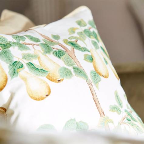 Sanderson A Celebration of the National Trust Perry Pears Fabric - Gold / Aqua - DNTF226734 - Image 2