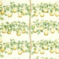 Perry Pears Fabric - Ochre / Leaf Green