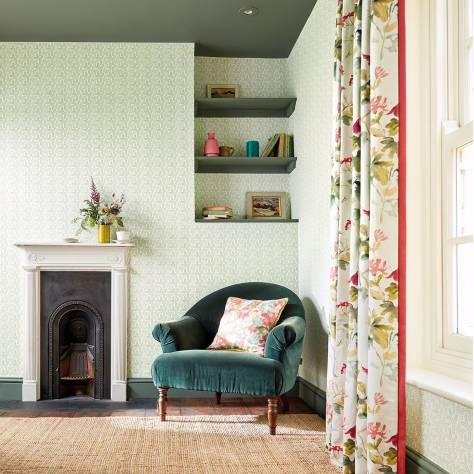 Sanderson A Celebration of the National Trust Poet's Rose Fabric - Linen - DNTF226738 - Image 2