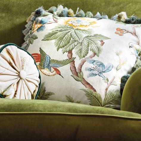 Sanderson A Celebration of the National Trust Poet's Rose Fabric - Linen - DNTF226738
