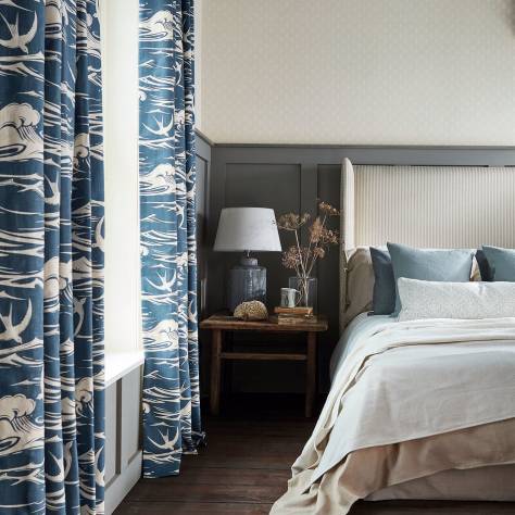 Sanderson A Celebration of the National Trust Swallows at Sea Fabric - Linen - DNTF226742 - Image 2