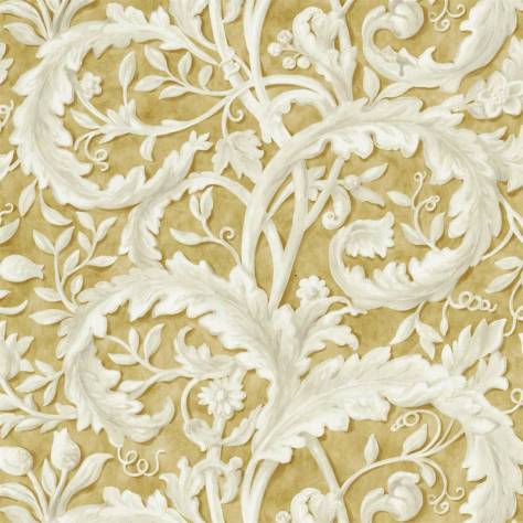 Sanderson A Celebration of the National Trust Tilia Lime Fabric - Gold - DNTF226752 - Image 1