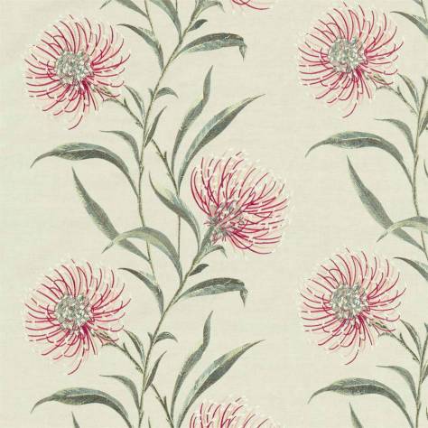 Sanderson A Celebration of the National Trust Catherinae Embroidery Fabric - Fuchsia - DNTF237187 - Image 1