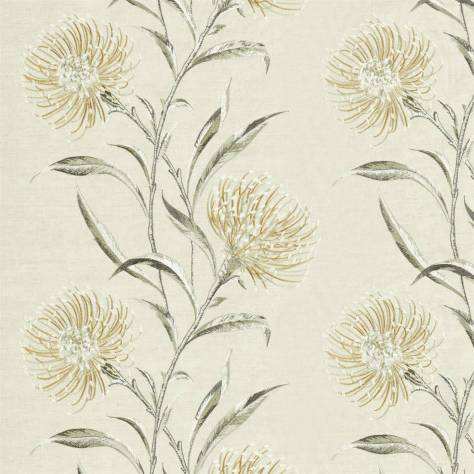 Sanderson A Celebration of the National Trust Catherinae Embroidery Fabric - Hay - DNTF237188