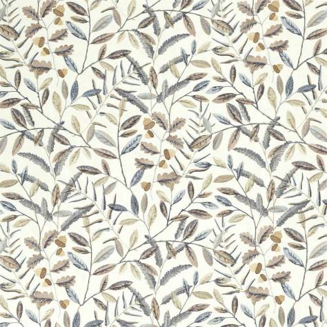 Sanderson A Celebration of the National Trust Quercus Fabric - Linen / Steel Blue - DNTF237191 - Image 1