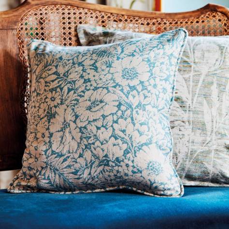 Sanderson A Celebration of the National Trust Meadow Fields Fabric - High Sea - DNTF237197 - Image 2