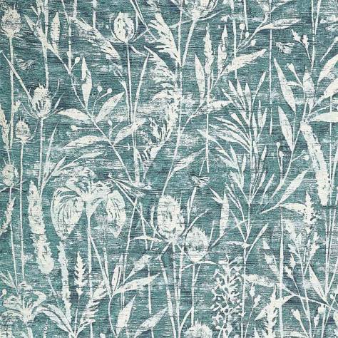Sanderson A Celebration of the National Trust Violet Grasses Fabric - Cobalt - DNTF237199