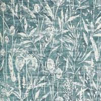 Violet Grasses Fabric - Cobalt