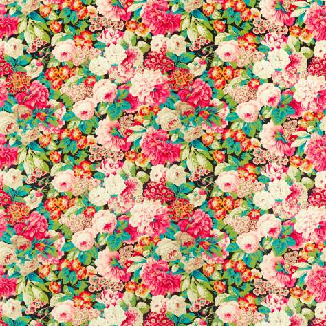 Sanderson One Sixty Fabrics Rose & Peony Fabric - Cerise/Veridian - DOSF226868 - Image 1
