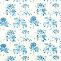 Etchings & Roses Fabric - China/Blue