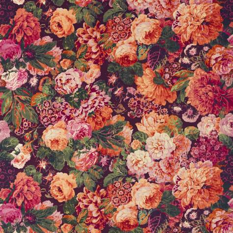 Sanderson One Sixty Fabrics Very Rose and Peony Fabric - Wild Plum - DOSF226883