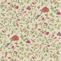 Sissinghurst Fabric - Moss/Strawberry