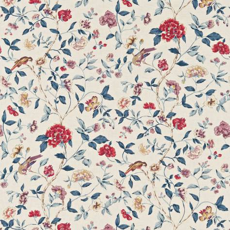 Sanderson Richmond Hill Prints Fabrics Sissinghurst Fabric - Indigo/Ruby - DRCH222079