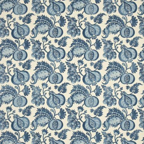 Sanderson Water Garden Fabrics China Blue Fabric - Indigo/Neutral - DPEMCH204