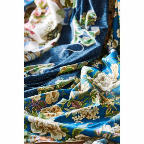 Sanderson Water Garden Fabrics Indienne Peacock Fabric - Blueberry - DWAT226972