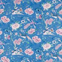 Indienne Peacock Fabric - Blueberry