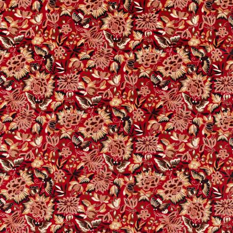 Sanderson Water Garden Fabrics Amara Butterfly Fabric - Cinnabar/Ink Black - DWAT226974 - Image 1
