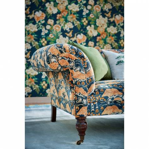 Sanderson Water Garden Fabrics Amara Butterfly Fabric - Olive/Lotus Pink - DWAT226975