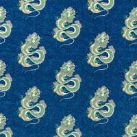 Water Dragon Fabric - Emperor Blue/Emerald