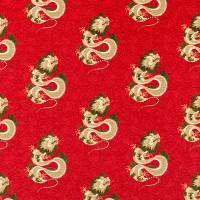 Water Dragon Fabric - Cinnabar Red