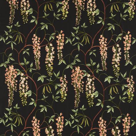 Sanderson Water Garden Fabrics Laburnum Falls Fabric - Ebony &amp; Inkwood - DWAT237272