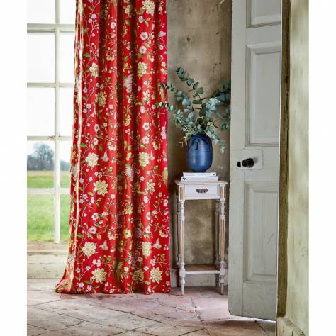 Sanderson Water Garden Fabrics Chinoiserie Hall Fabric - Cinnabar Red - DWAT237274 - Image 2
