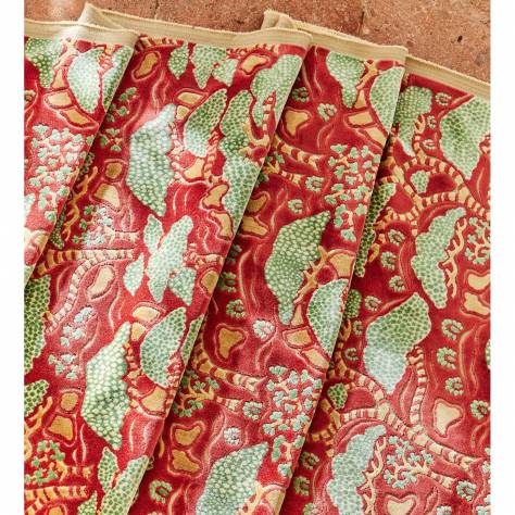 Sanderson Water Garden Fabrics Bonsai &amp; Gingko Fabric - Ruby - DWAT237276