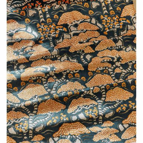 Sanderson Water Garden Fabrics Bonsai &amp; Gingko Fabric - Ruby - DWAT237276