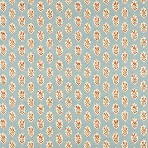 Sanderson Pinetum Prints Fabrics Sessile Leaf Fabric - Blue Clay - DARB227074