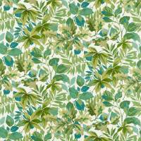 Robins Wood Fabric - Forest Green/Sap Green