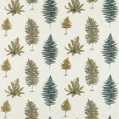 Sanderson Arboretum Fabrics Fernery Embroidery Fabric - Forest Green - DARF237320