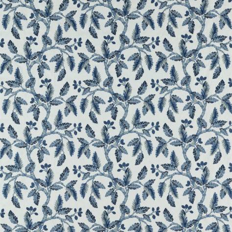 Sanderson Arboretum Fabrics Oaknut Stripe Fabric - Indigo/Multi - DARF237323