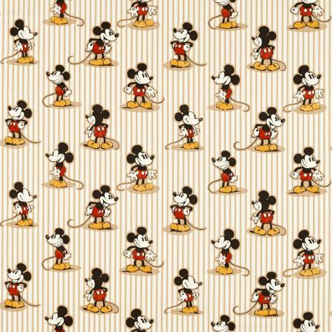 Sanderson Disney Home x Sanderson Fabrics Mickey Stripe Fabric - Peanut - DDIF227152