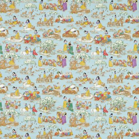 Sanderson Disney Home x Sanderson Fabrics Snow White Fabric - Puddle Blue - DDIF227153 - Image 1
