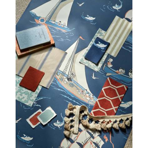 Sanderson Disney Home x Sanderson Fabrics Donald Nautical Fabric - Night Fishing - DDIF227161 - Image 2