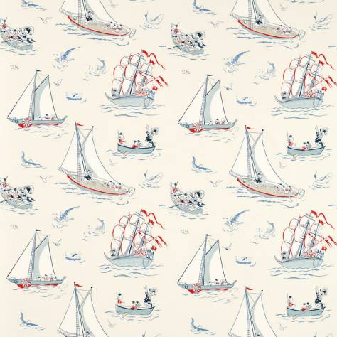 Sanderson Disney Home x Sanderson Fabrics Donald Nautical Fabric - Sea Salt - DDIF227162