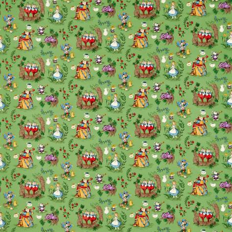 Sanderson Disney Home x Sanderson Fabrics Aline in Wonderland Fabric - Gumball Green - DDIF227165