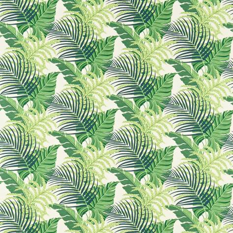 Sanderson Voyage of Discovery Fabrics Manila Fabric - Green/Ivory - DVOY223278