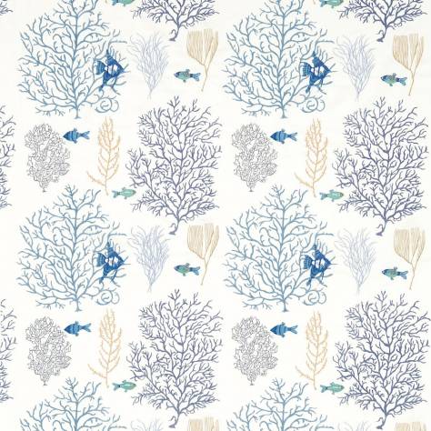 Sanderson Voyage of Discovery Fabrics Coral and Fish Fabric - Marine/Blue - DVOY233300