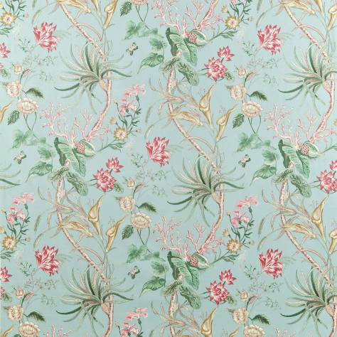 Sanderson Caverley Fabrics Mauritius Fabric - Rose/Duckegg - DCAVMA202