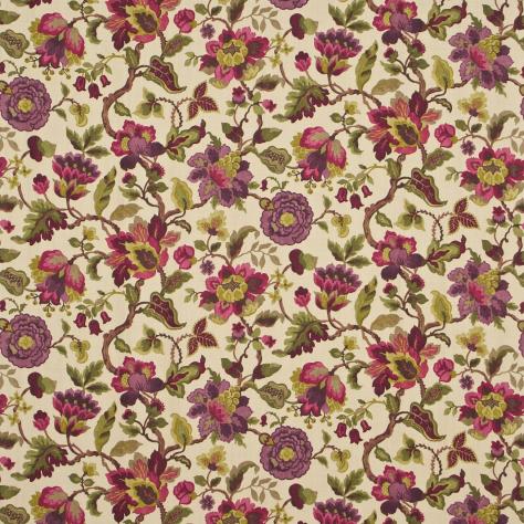 Sanderson Country Linens Fabrics Amanpuri Fabric - Mulberry/Olive - DCOUAM203