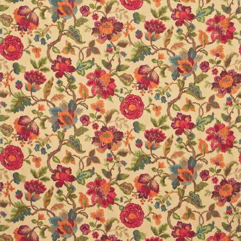 Sanderson Country Linens Fabrics Amanpuri Fabric - Mulberry/Amber - DCOUAM205 - Image 1