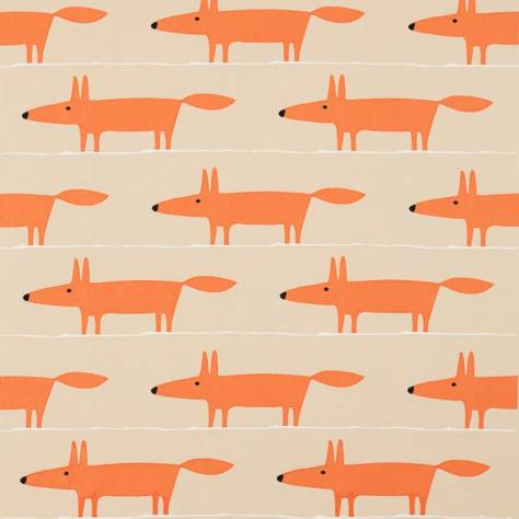 Scion Guess Who? Fabrics Mr Fox Applique Fabric - Tangerine/Linen - NSCK131655 - Image 1