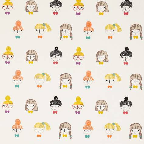 Scion Guess Who? Fabrics Hello Dolly Fabric - Sunshine/Tangerine/Violet - NSCK131656 - Image 1