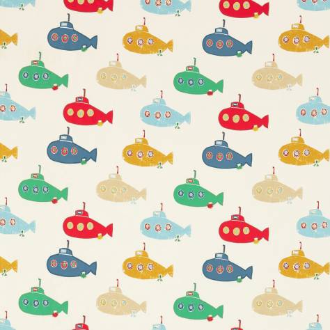 Scion Guess Who? Fabrics Up Periscope Fabric - Postbox Red/Pea/Denim - NSCK131657 - Image 1